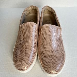 Rose gold Snakeskin slip-on sneakers by Naturalizer size 8.5